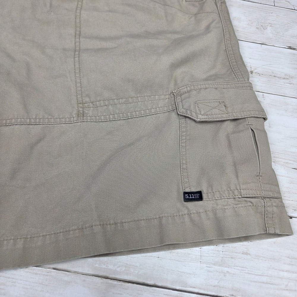 5.11 Tactical Series 73285 Cargo Shorts Men 42 Khaki Tan Cotton Canvas Utility - Picture 5 of 11